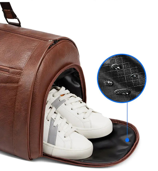 Leather foldable Duffle Suit Bag for Men