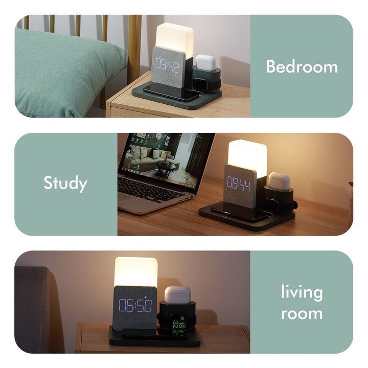 Bedside Lamp with Wireless Charging Station