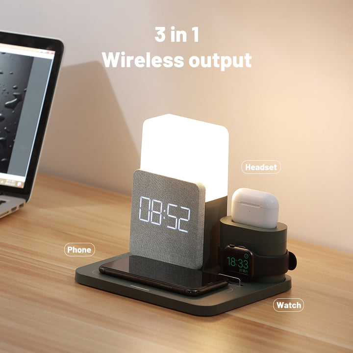 Bedside Lamp with Wireless Charging Station