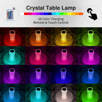 16 Colors LED Touch Crystal Table Lamp