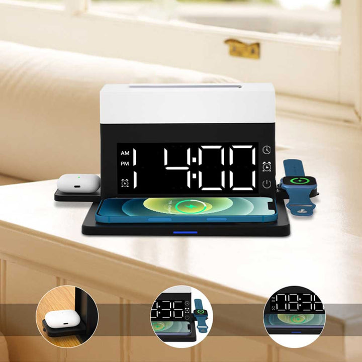 Wireless Charging Dock Station with Alarm Clock