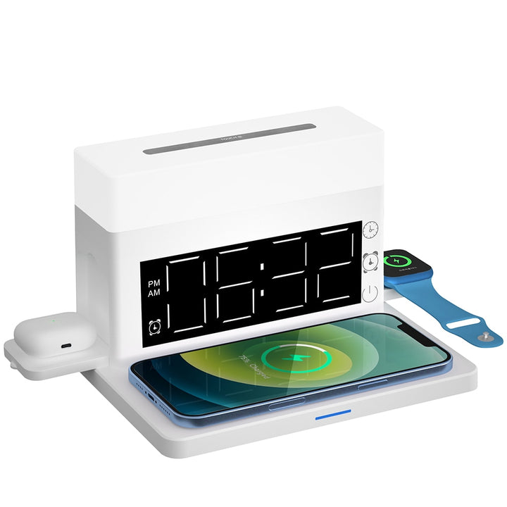 Wireless Charging Dock Station with Alarm Clock