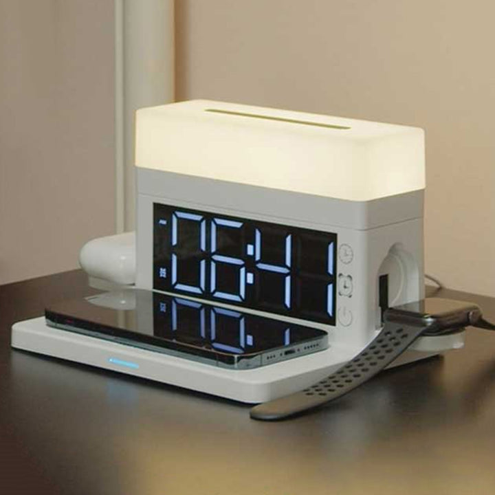 Wireless Charging Dock Station with Alarm Clock